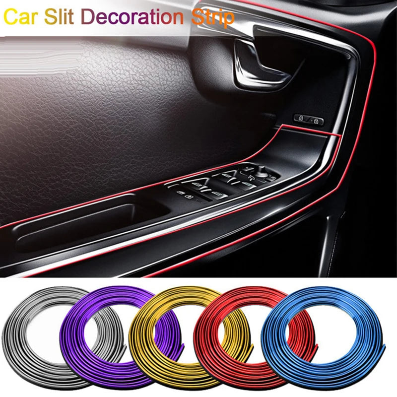 Car Decorative Moulding Line 5M Car-styling Trim Strip Flexible Automobile Door Center Console Interior Car Accessories