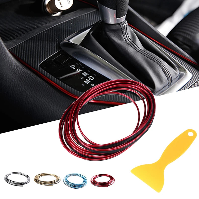 Car Decorative Moulding Line 5M Car-styling Trim Strip Flexible Automobile Door Center Console Interior Car Accessories