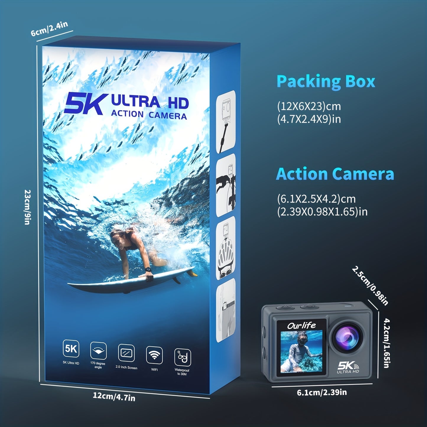 5K Dual-Screen Action Camera - Ultra-HD Imaging with Seamless WiFi Control & Handy Remote - Capture Life-Like Detail, Share Adventures Instantly