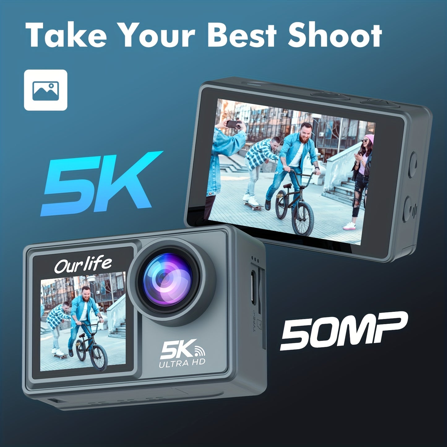 5K Dual-Screen Action Camera - Ultra-HD Imaging with Seamless WiFi Control & Handy Remote - Capture Life-Like Detail, Share Adventures Instantly