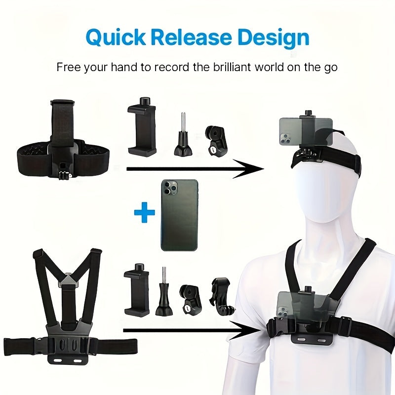 6pcs Action Camera Kit: Phone Clip Mount for GoPro/Phone/Osmo Action Sports Camera Accessories