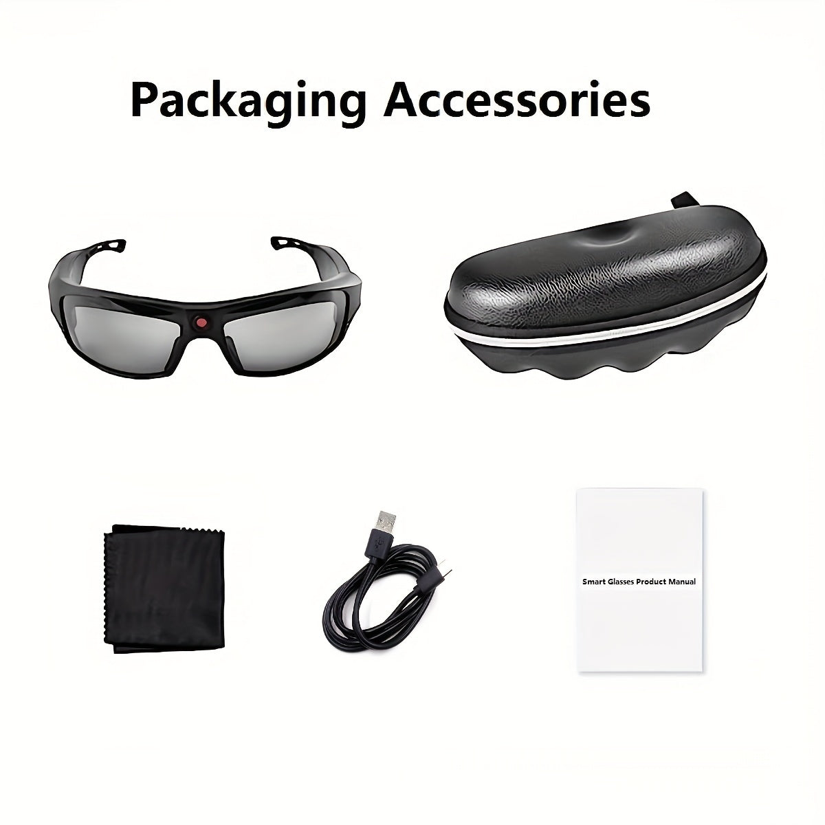 HD 1080P Action Camera Smart Video Audio Sunglasses, BT Wireless Music Speaker Easy Wear Sports Camera Glasses For Biking, Skiing, Motorcycling, Fishing, Travelling Mini Camera