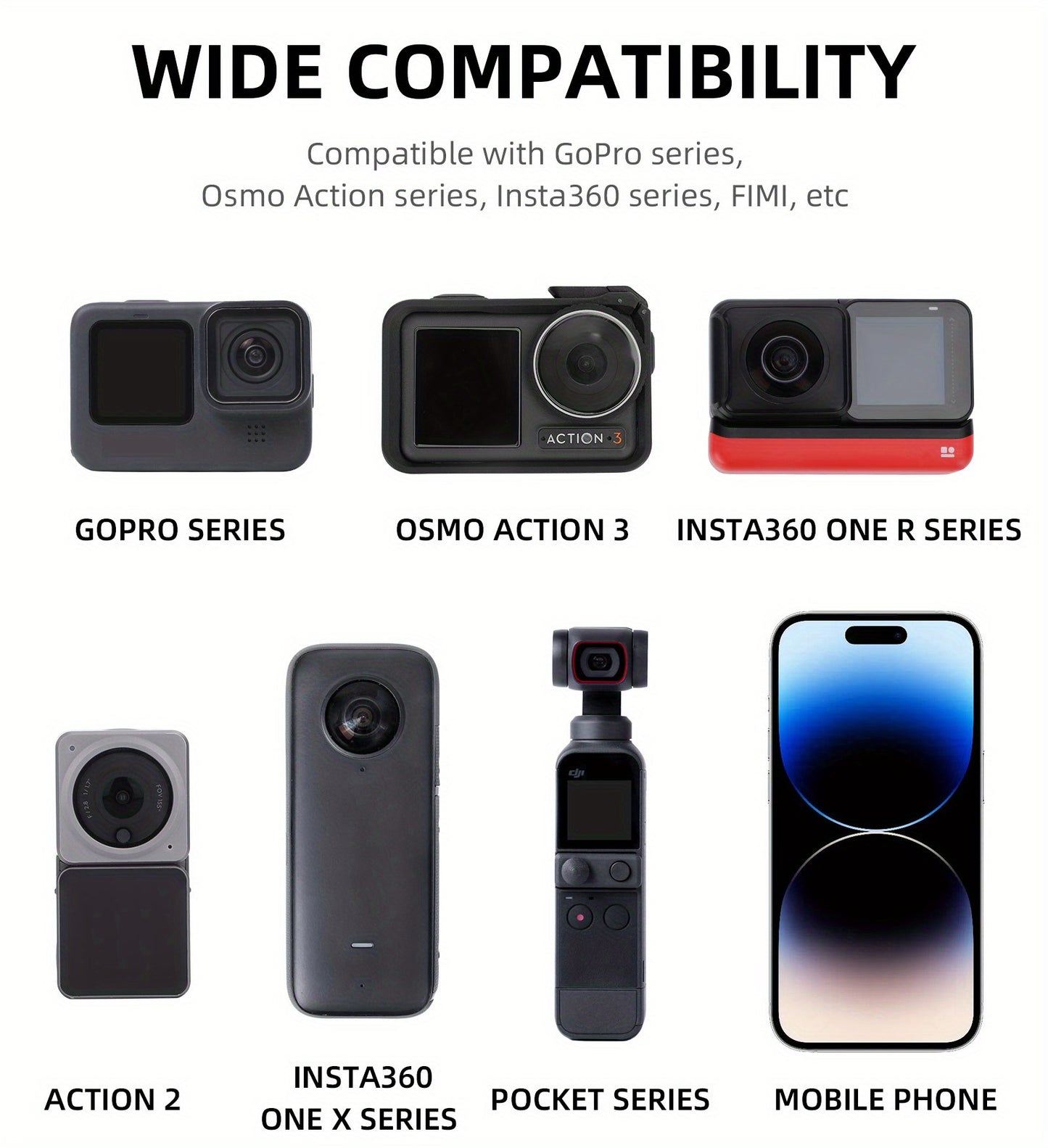 Magnetic Action Camera Mount - Accessory Kit with Quick Release Plate, Joint Mount, Compatible with GoPro Hero, GoPro Max, DJI Osmo Action, for Adventure Photography and Videography