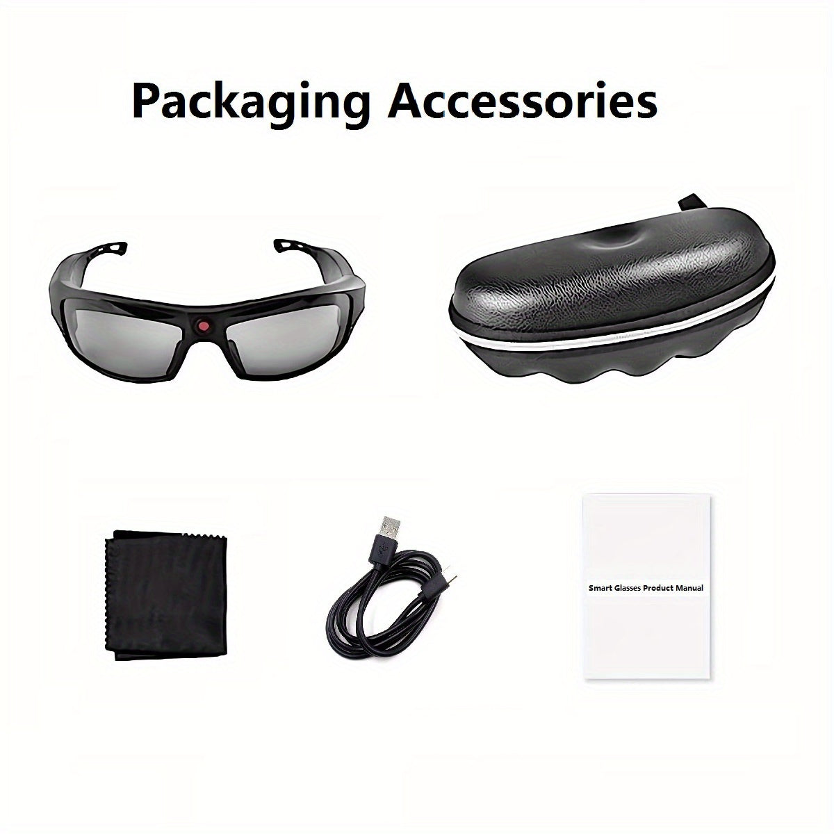 HD 1080P Action Camera Smart Video Audio Sunglasses, BT Wireless Music Speaker Easy Wear Sports Camera Glasses For Biking, Skiing, Motorcycling, Fishing, Travelling Mini Camera