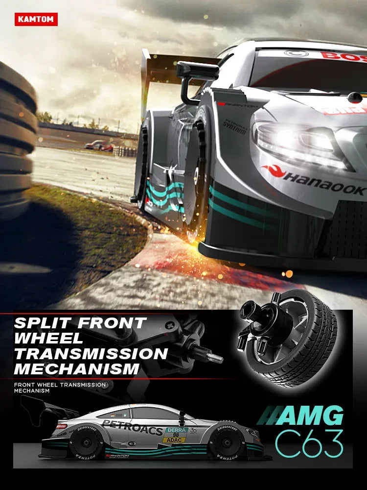 Drift Car 1:16 40km/h 2.4G 4WD High Speed 3 Type of Tire 2 sets of Tail Classic Edition Professional Racing Rc Cars for Adults