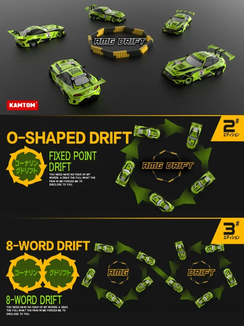 Drift Car 1:16 40km/h 2.4G 4WD High Speed 3 Type of Tire 2 sets of Tail Classic Edition Professional Racing Rc Cars for Adults