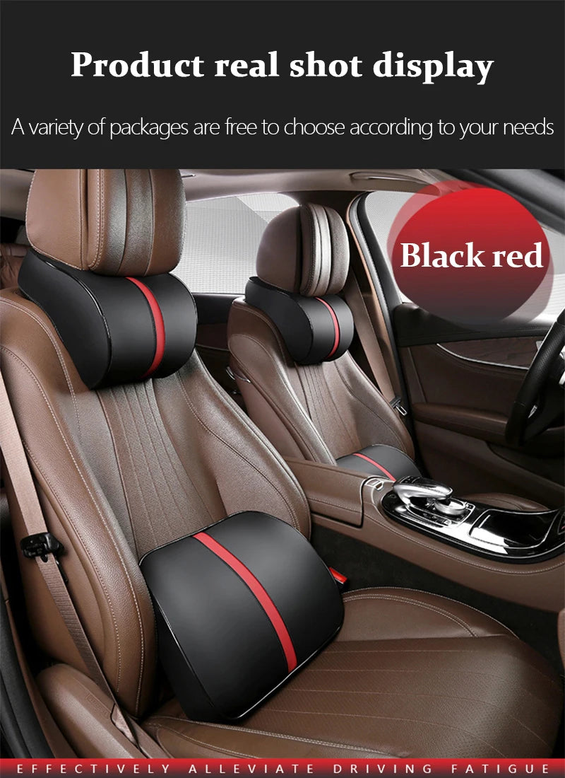 PU Leather Car Headrest Breathable Head Neck Rest Pillow Memory Foam Car Seat Head Support Pillow Neck Cushion Car Accessories