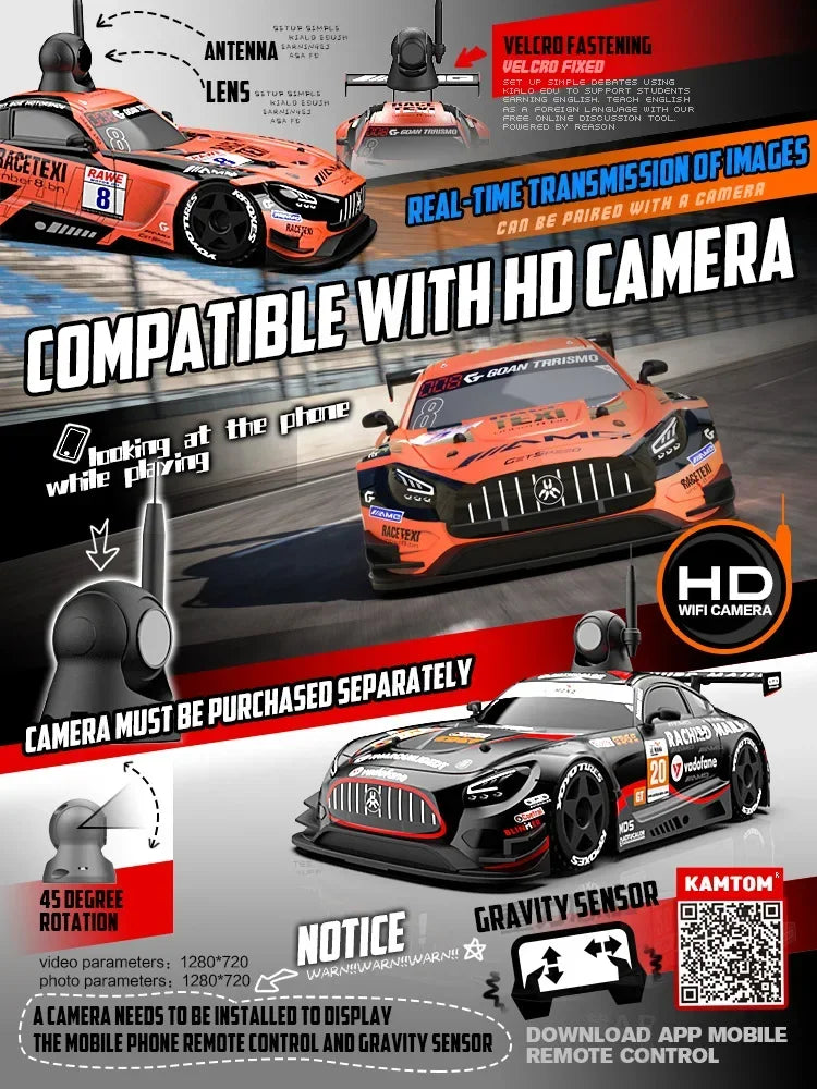 Drift Car 1:24 30km/h 2.4G Continuously Variable Speed Violent Rear Wheel Drive Gyroscope Professional Rc Cars for Adults Gifts