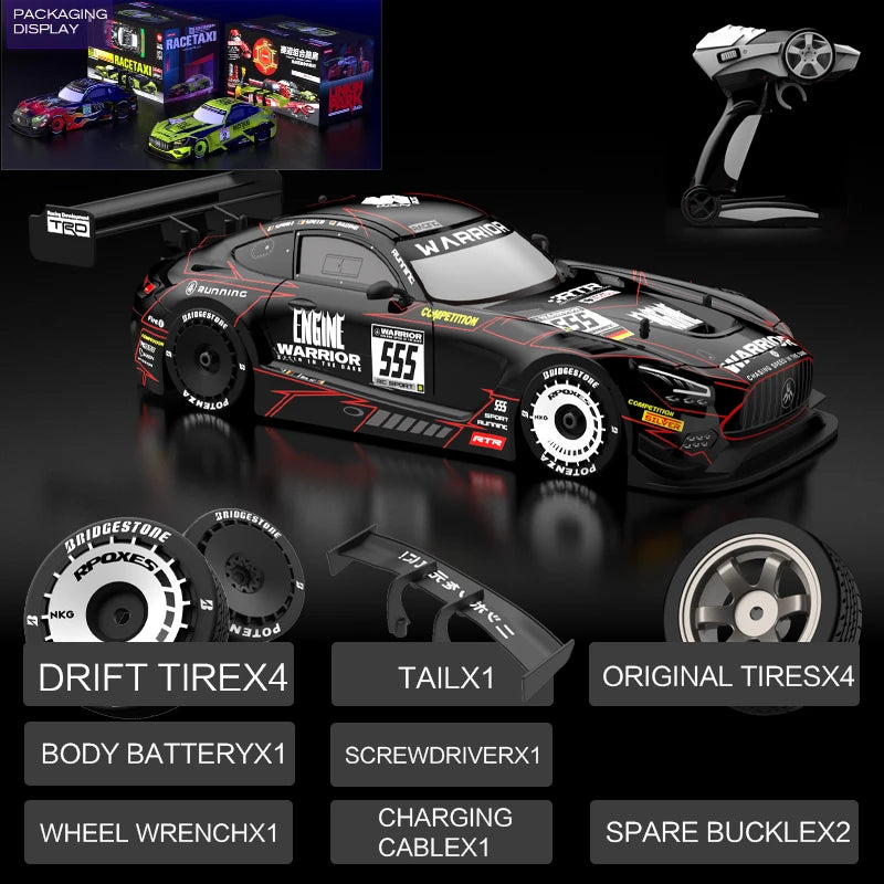 Drift Car 1:16 40km/h 2.4G Four-wheel High Speed 2 Sets of Tire Tail Classic Edition Professional Racing Rc Cars for Adults Gift