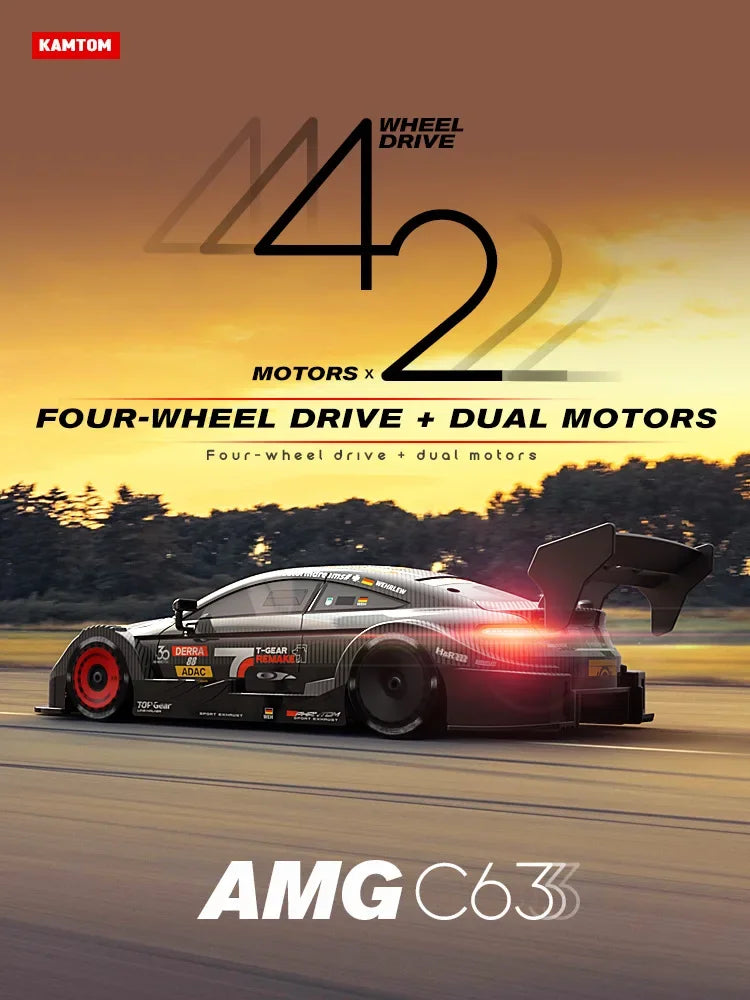 Drift Car 1:16 40km/h 2.4G 4WD High Speed 3 Type of Tire 2 sets of Tail Classic Edition Professional Racing Rc Cars for Adults