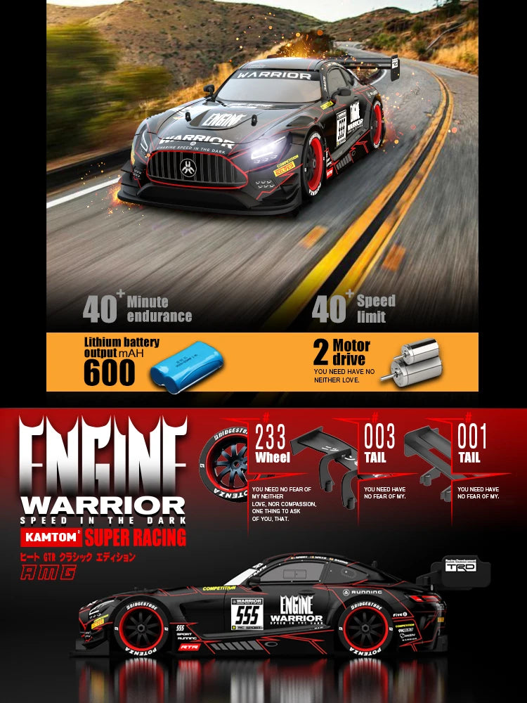 Drift Car 1:16 40km/h 2.4G Four-wheel High Speed 2 Sets of Tire Tail Classic Edition Professional Racing Rc Cars for Adults Gift