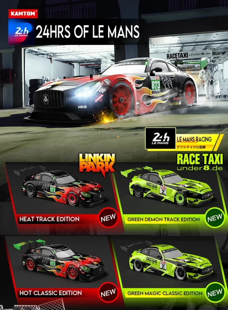 Drift Car 1:16 40km/h 2.4G 4WD High Speed 3 Type of Tire 2 sets of Tail Classic Edition Professional Racing Rc Cars for Adults