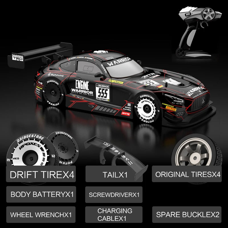 Drift Car 1:16 40km/h 2.4G Four-wheel High Speed 2 Sets of Tire Tail Classic Edition Professional Racing Rc Cars for Adults Gift