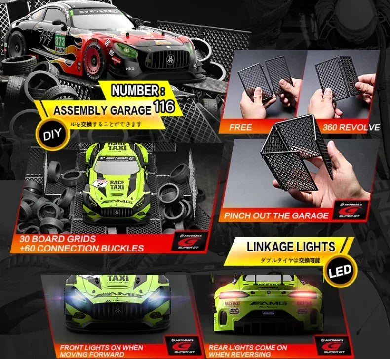 Drift Car 1:16 40km/h 2.4G 4WD High Speed 3 Type of Tire 2 sets of Tail Classic Edition Professional Racing Rc Cars for Adults