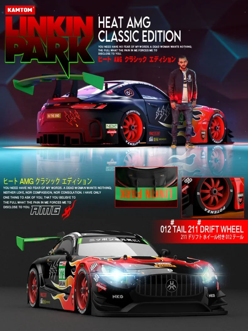 Drift Car 1:16 40km/h 2.4G 4WD High Speed 3 Type of Tire 2 sets of Tail Classic Edition Professional Racing Rc Cars for Adults