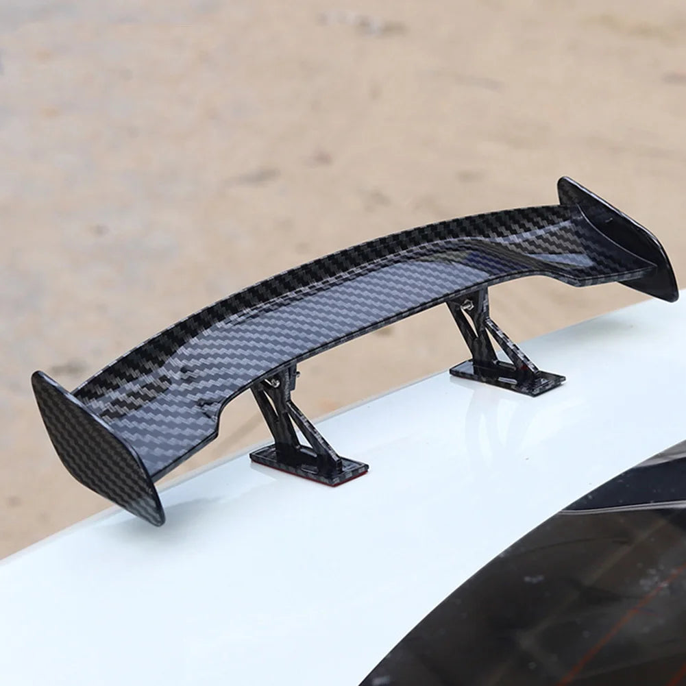 Car Universal mini spoiler Tail Wing Carbon Fiber Look Mini Modified Tail Wings Model Auto Styling Decoration Car Accessories