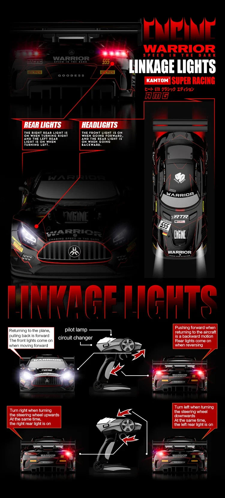 Drift Car 1:16 40km/h 2.4G 4WD High Speed 3 Type of Tire 2 sets of Tail Classic Edition Professional Racing Rc Cars for Adults