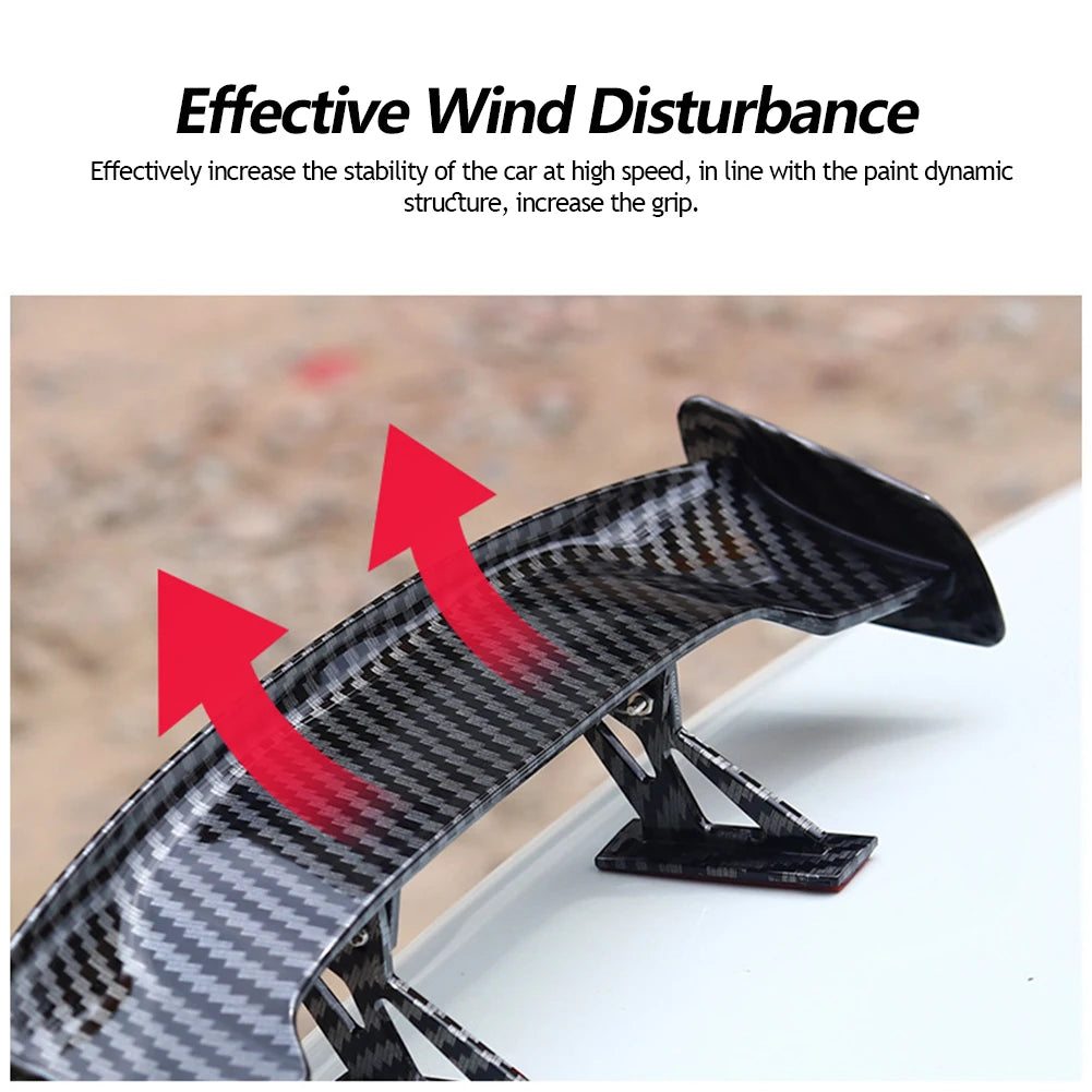 Car Universal mini spoiler Tail Wing Carbon Fiber Look Mini Modified Tail Wings Model Auto Styling Decoration Car Accessories