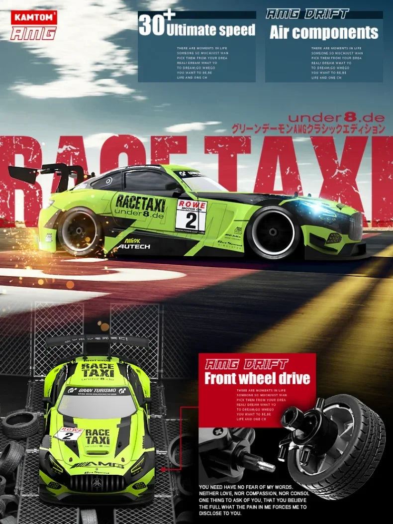 Drift Car 1:16 40km/h 2.4G 4WD High Speed 3 Type of Tire 2 sets of Tail Classic Edition Professional Racing Rc Cars for Adults