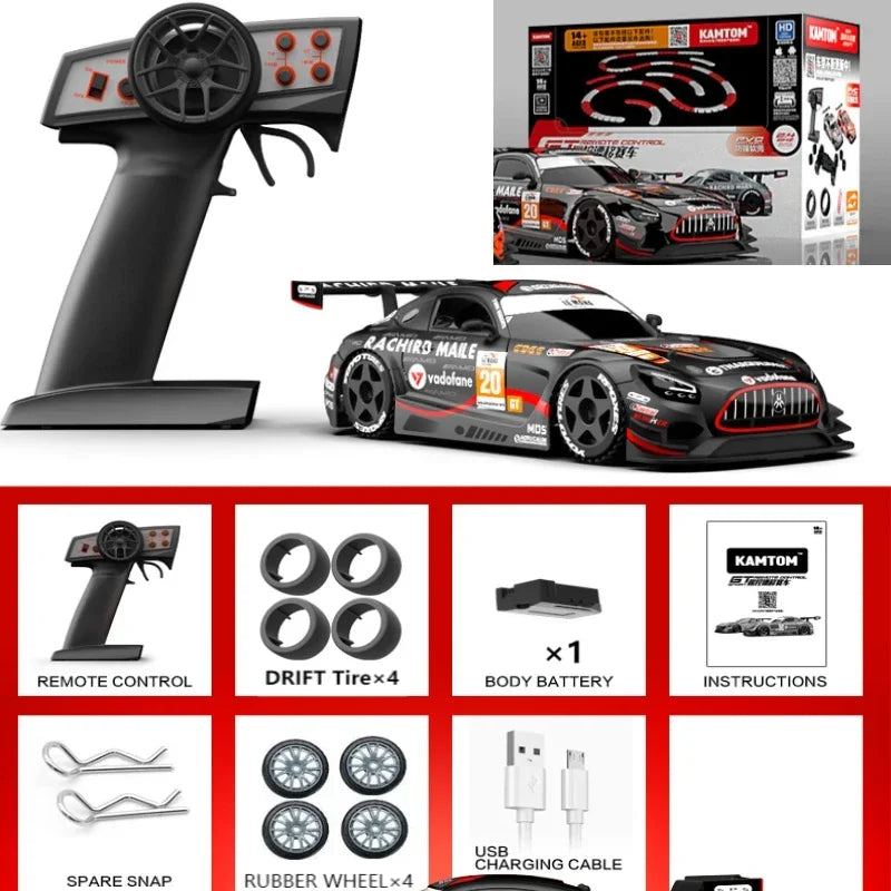 Drift Car 1:24 30km/h 2.4G Continuously Variable Speed Violent Rear Wheel Drive Gyroscope Professional Rc Cars for Adults Gifts