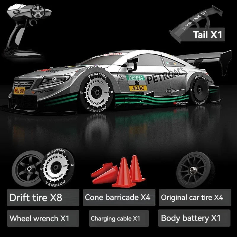Drift Car 1:16 40km/h 2.4G 4WD High Speed 3 Type of Tire 2 sets of Tail Classic Edition Professional Racing Rc Cars for Adults