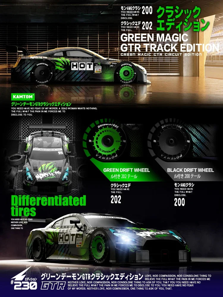 Drift Car 1:16 40km/h 2.4G 4WD High Speed 3 Type of Tire 2 sets of Tail Classic Edition Professional Racing Rc Cars for Adults