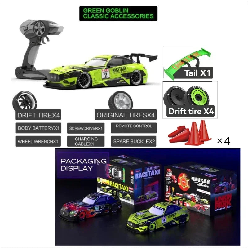 Drift Car 1:16 40km/h 2.4G 4WD High Speed 3 Type of Tire 2 sets of Tail Classic Edition Professional Racing Rc Cars for Adults