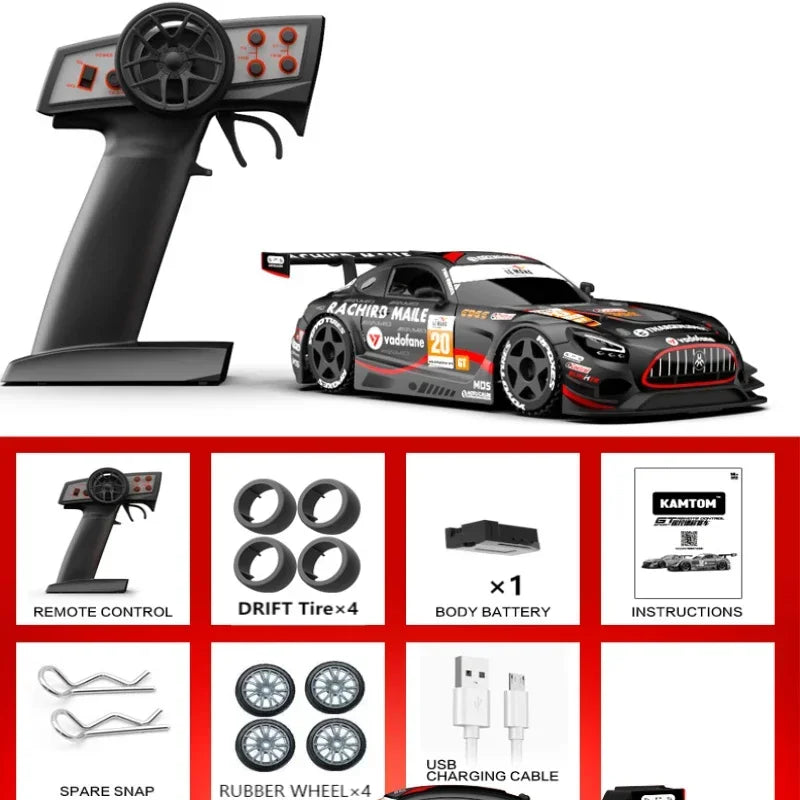 Drift Car 1:24 30km/h 2.4G Continuously Variable Speed Violent Rear Wheel Drive Gyroscope Professional Rc Cars for Adults Gifts