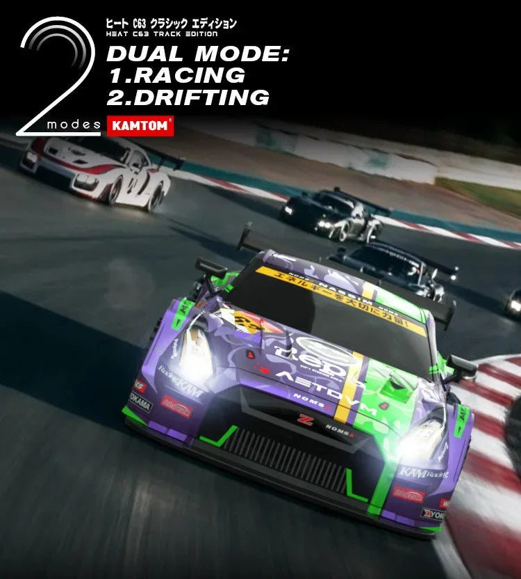 Drift Car 1:16 40km/h 2.4G 4WD High Speed 3 Type of Tire 2 sets of Tail Classic Edition Professional Racing Rc Cars for Adults