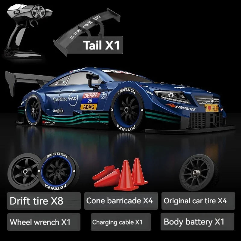 Drift Car 1:16 40km/h 2.4G 4WD High Speed 3 Type of Tire 2 sets of Tail Classic Edition Professional Racing Rc Cars for Adults