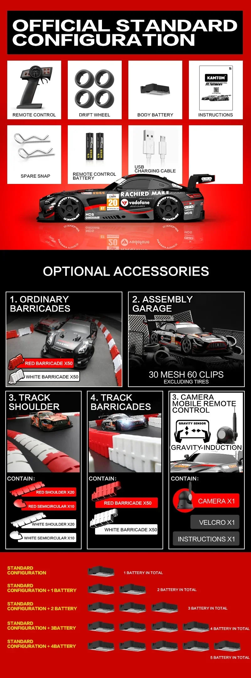 Drift Car 1:24 30km/h 2.4G Continuously Variable Speed Violent Rear Wheel Drive Gyroscope Professional Rc Cars for Adults Gifts