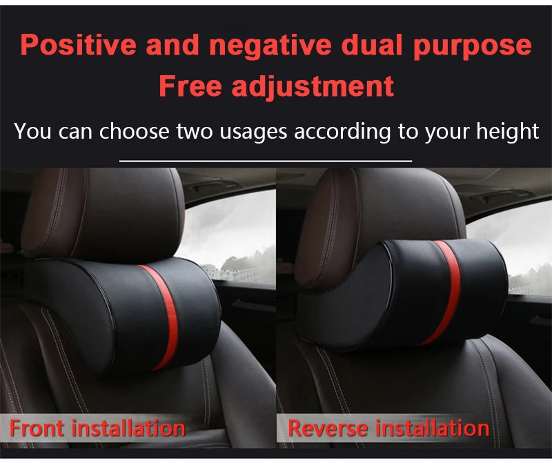 PU Leather Car Headrest Breathable Head Neck Rest Pillow Memory Foam Car Seat Head Support Pillow Neck Cushion Car Accessories