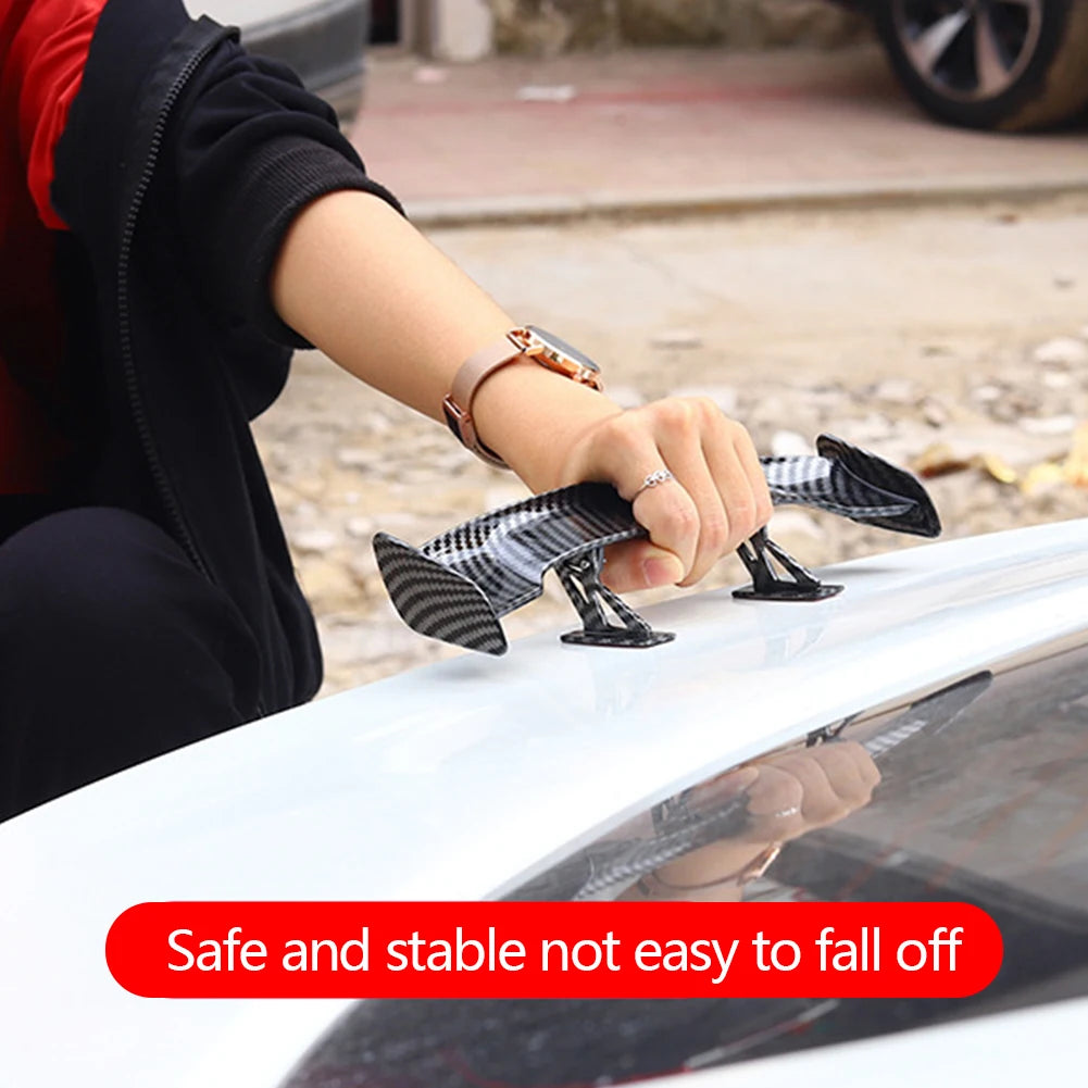 Car Universal mini spoiler Tail Wing Carbon Fiber Look Mini Modified Tail Wings Model Auto Styling Decoration Car Accessories