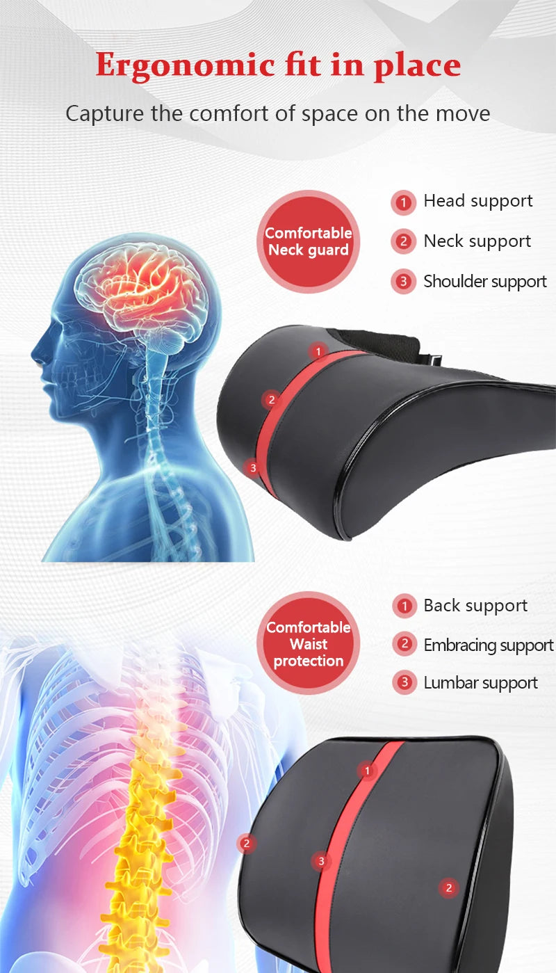 PU Leather Car Headrest Breathable Head Neck Rest Pillow Memory Foam Car Seat Head Support Pillow Neck Cushion Car Accessories