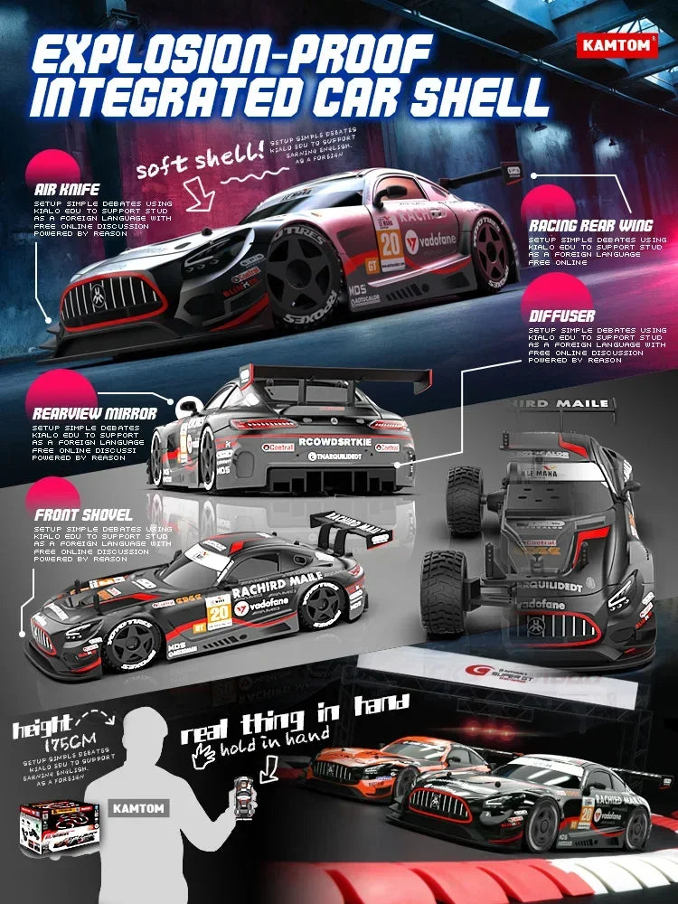 Drift Car 1:24 30km/h 2.4G Continuously Variable Speed Violent Rear Wheel Drive Gyroscope Professional Rc Cars for Adults Gifts