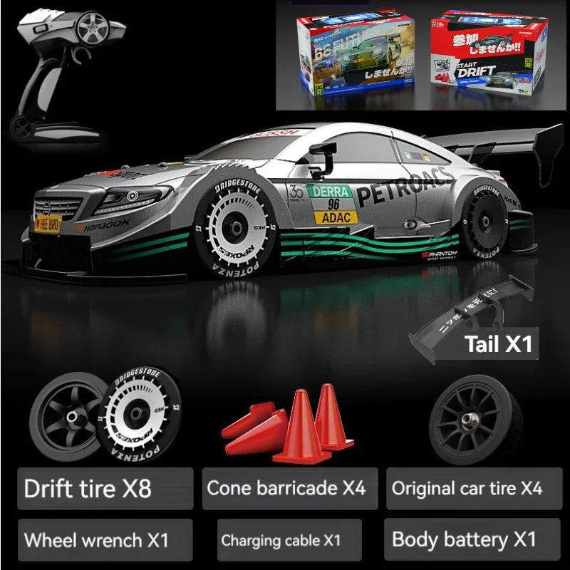 Drift Car 1:16 40km/h 2.4G 4WD High Speed 3 Type of Tire 2 sets of Tail Classic Edition Professional Racing Rc Cars for Adults