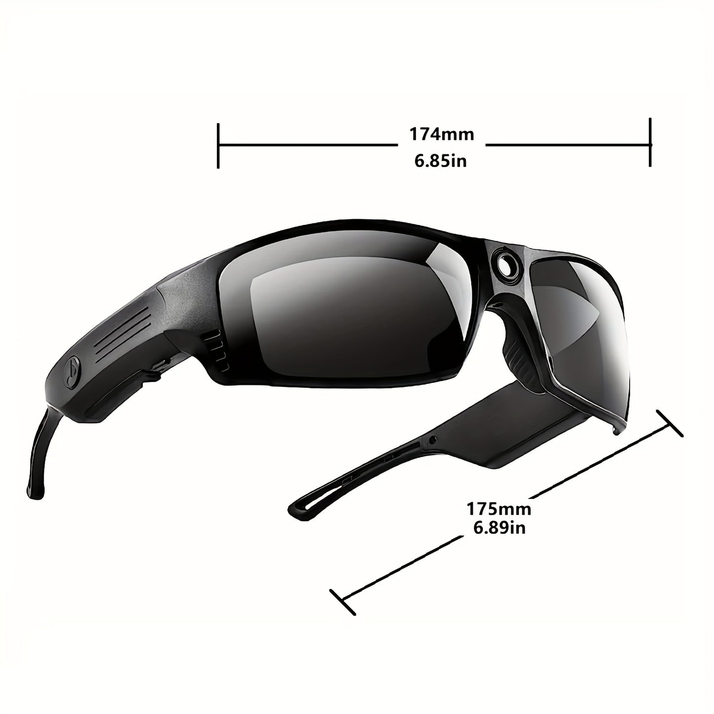 HD 1080P Action Camera Smart Video Audio Sunglasses, BT Wireless Music Speaker Easy Wear Sports Camera Glasses For Biking, Skiing, Motorcycling, Fishing, Travelling Mini Camera