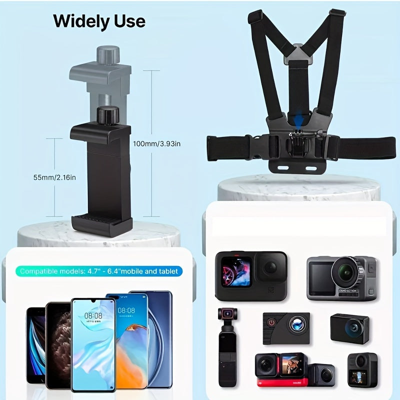 6pcs Action Camera Kit: Phone Clip Mount for GoPro/Phone/Osmo Action Sports Camera Accessories